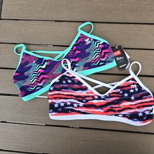 TYR Womens Durafast Trinityfit Workout Bikini Top Bundle Of 2 Sz XL NEW